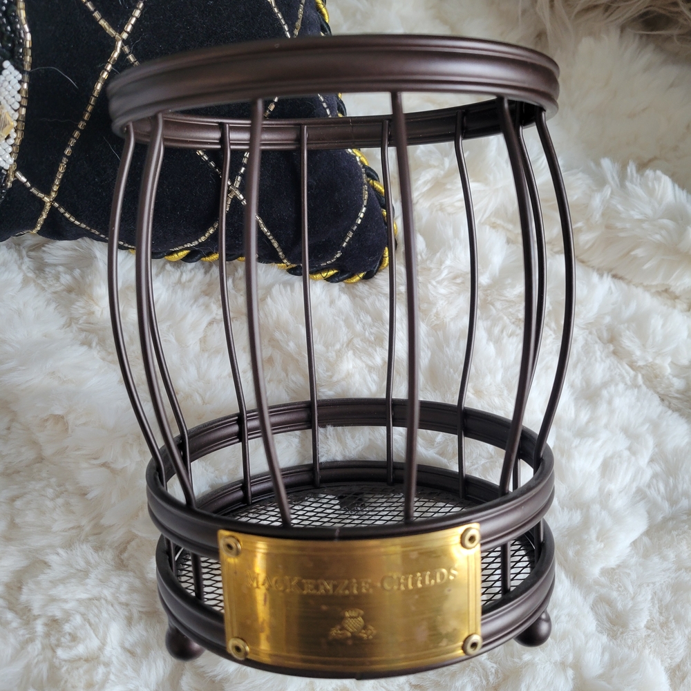 MacKenzie-Childs Bronze Metal Cage Decor